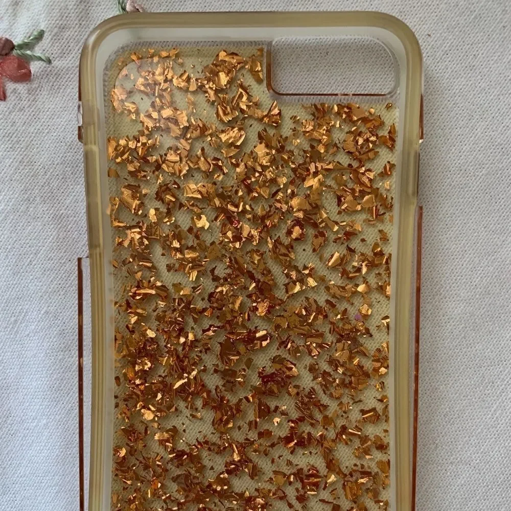 𝅺apple IPHONE 6S MAX HARD GOLD DUST INFUSED CASE